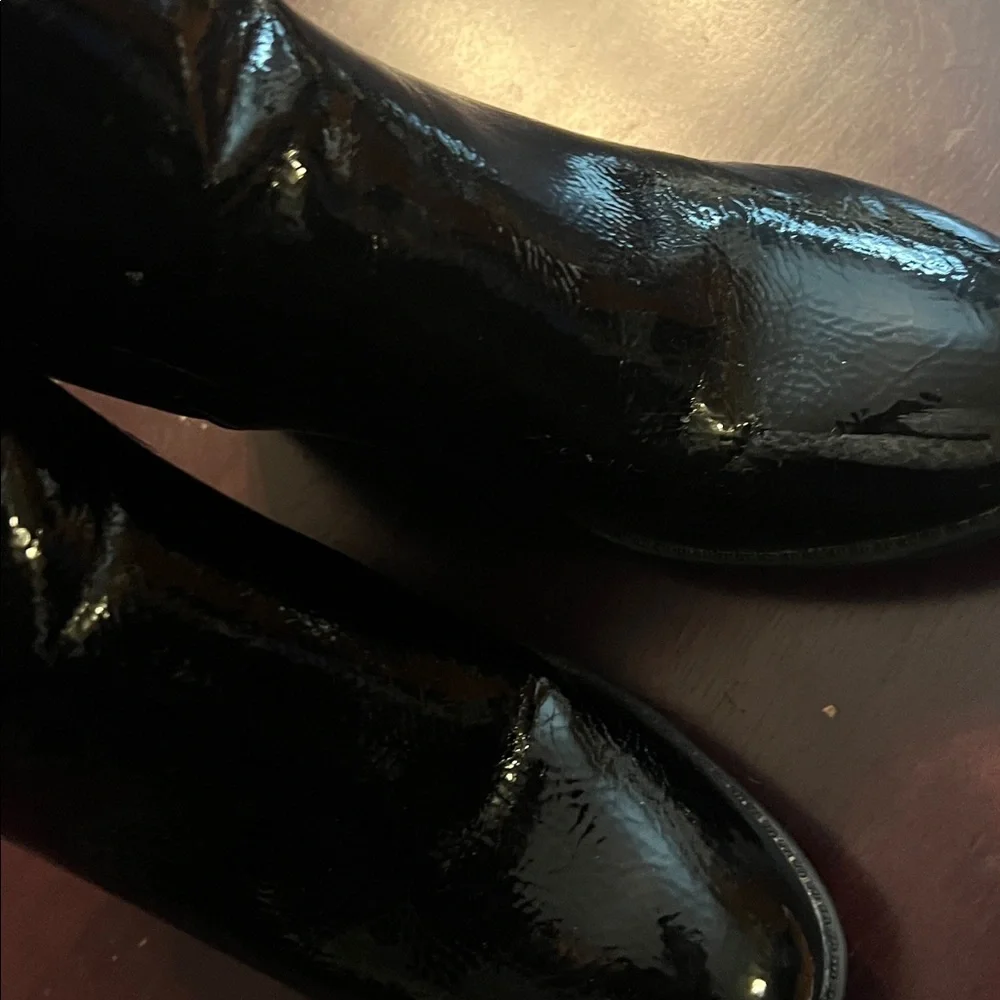 Black Patent Leather Ankle Boots - Picture 3 of 7